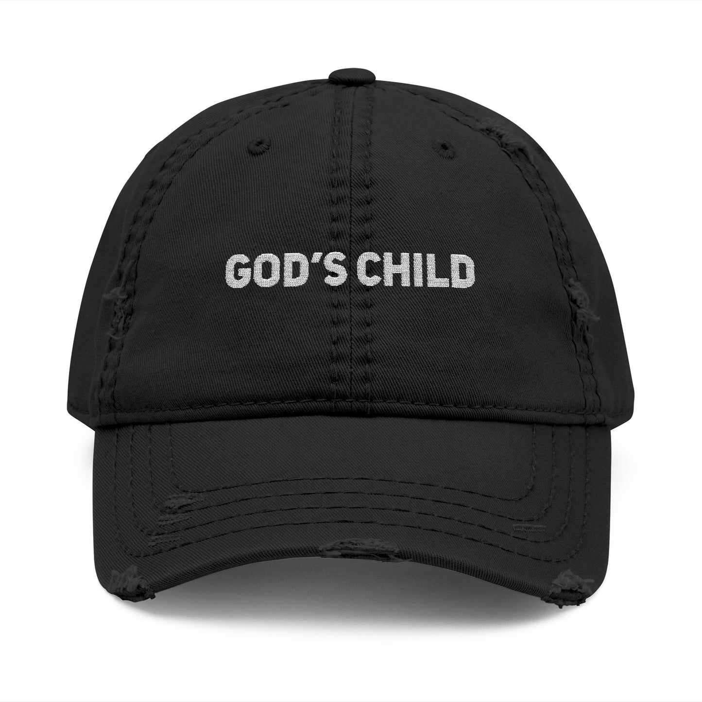 Distressed Dad Hat - God's Child Embroidery - Casual Everyday Accessory