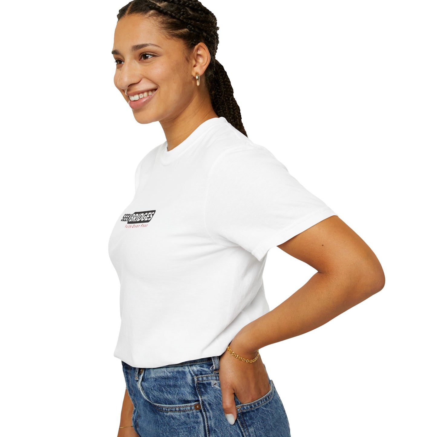 Unisex Garment-Dyed T-Shirt - 'Seek Bridges: Faith Over Fear' Inspirational Tee