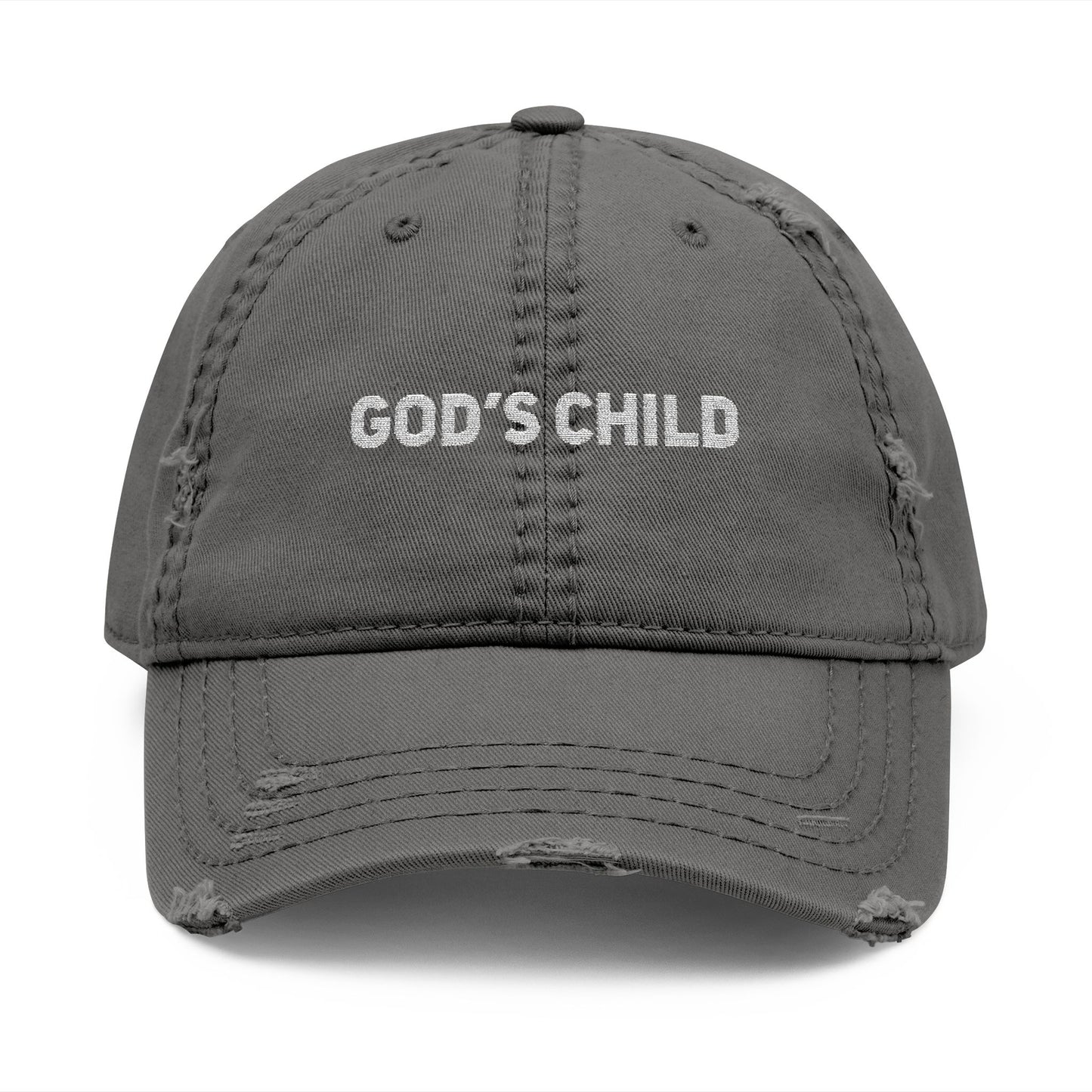 Distressed Dad Hat - God's Child Embroidery - Casual Everyday Accessory