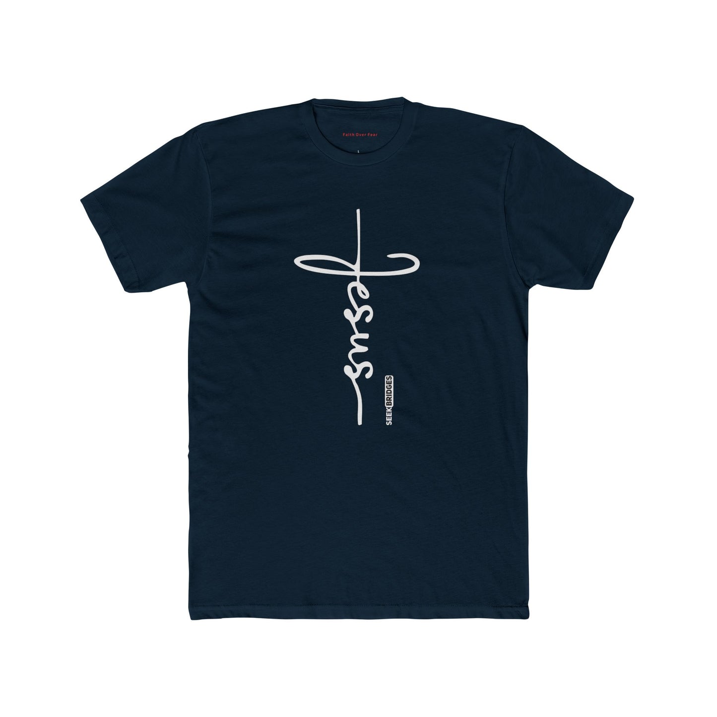 Faith-Inspired Unisex Cotton Crew Tee - Bold 'Jesus' Design