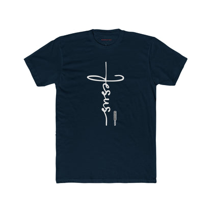 Faith-Inspired Unisex Cotton Crew Tee - Bold 'Jesus' Design