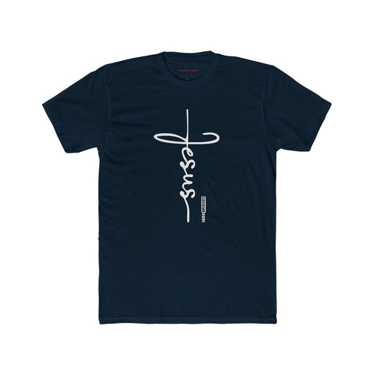 Faith-Inspired Unisex Cotton Crew Tee - Bold 'Jesus' Design