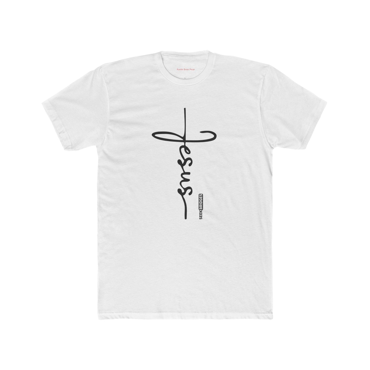 Faith-Inspired Unisex Cotton Crew Tee - Bold 'Jesus' Design