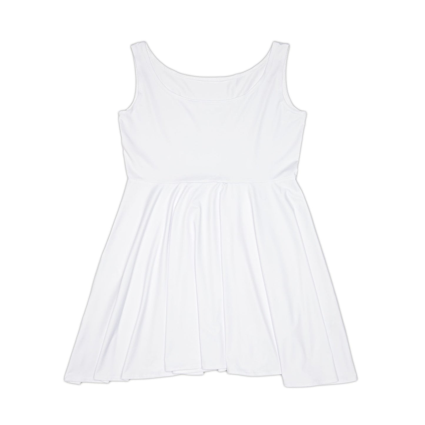 Casual White Women's Skater Dress with Printed Detail