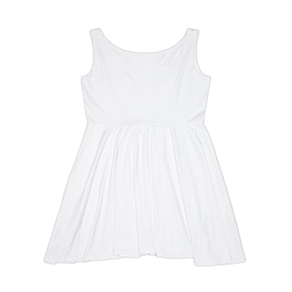 Casual White Women's Skater Dress with Printed Detail