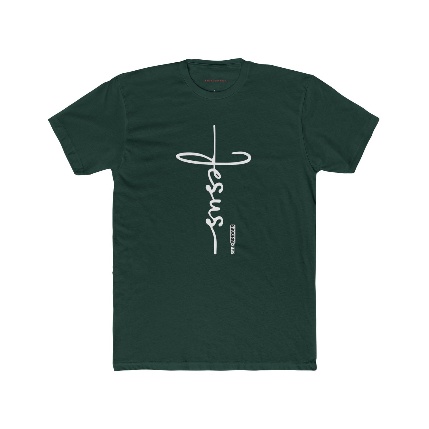 Faith-Inspired Unisex Cotton Crew Tee - Bold 'Jesus' Design
