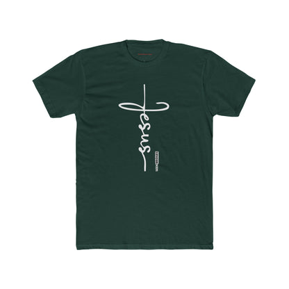 Faith-Inspired Unisex Cotton Crew Tee - Bold 'Jesus' Design