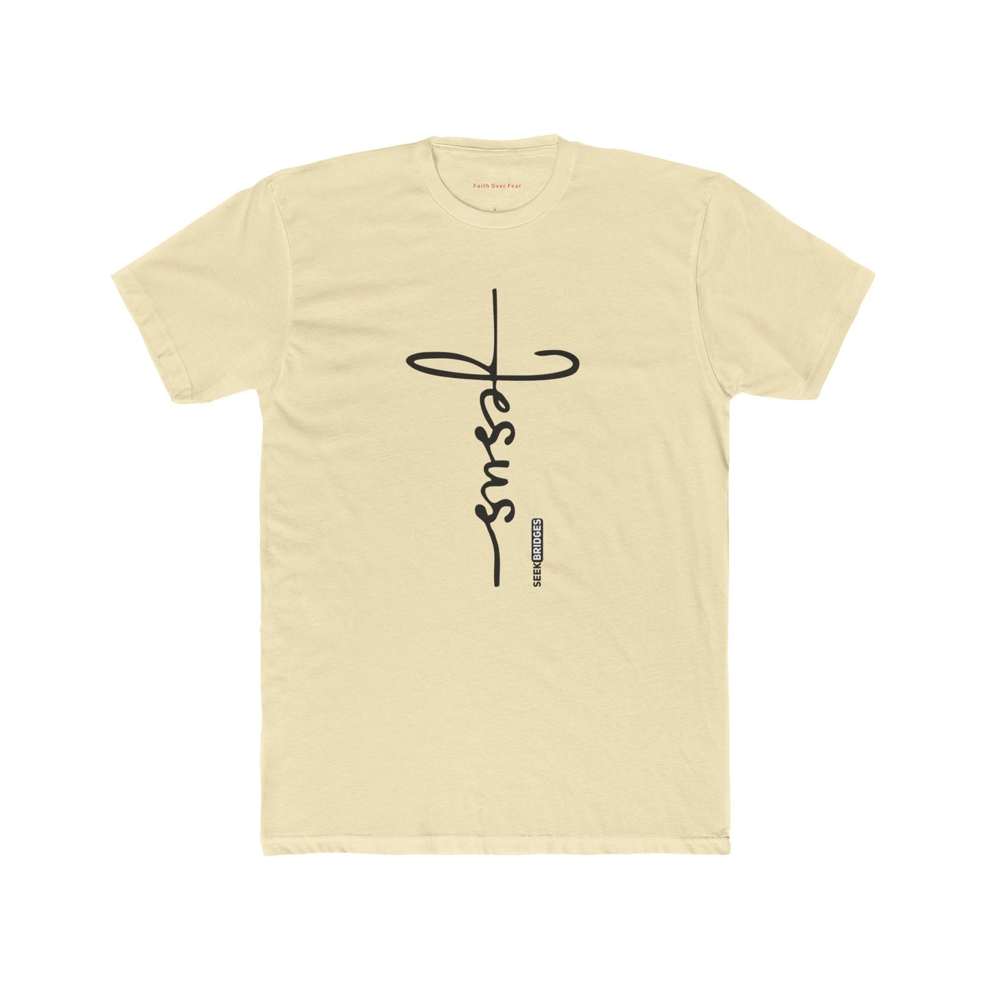 Faith-Inspired Unisex Cotton Crew Tee - Bold 'Jesus' Design