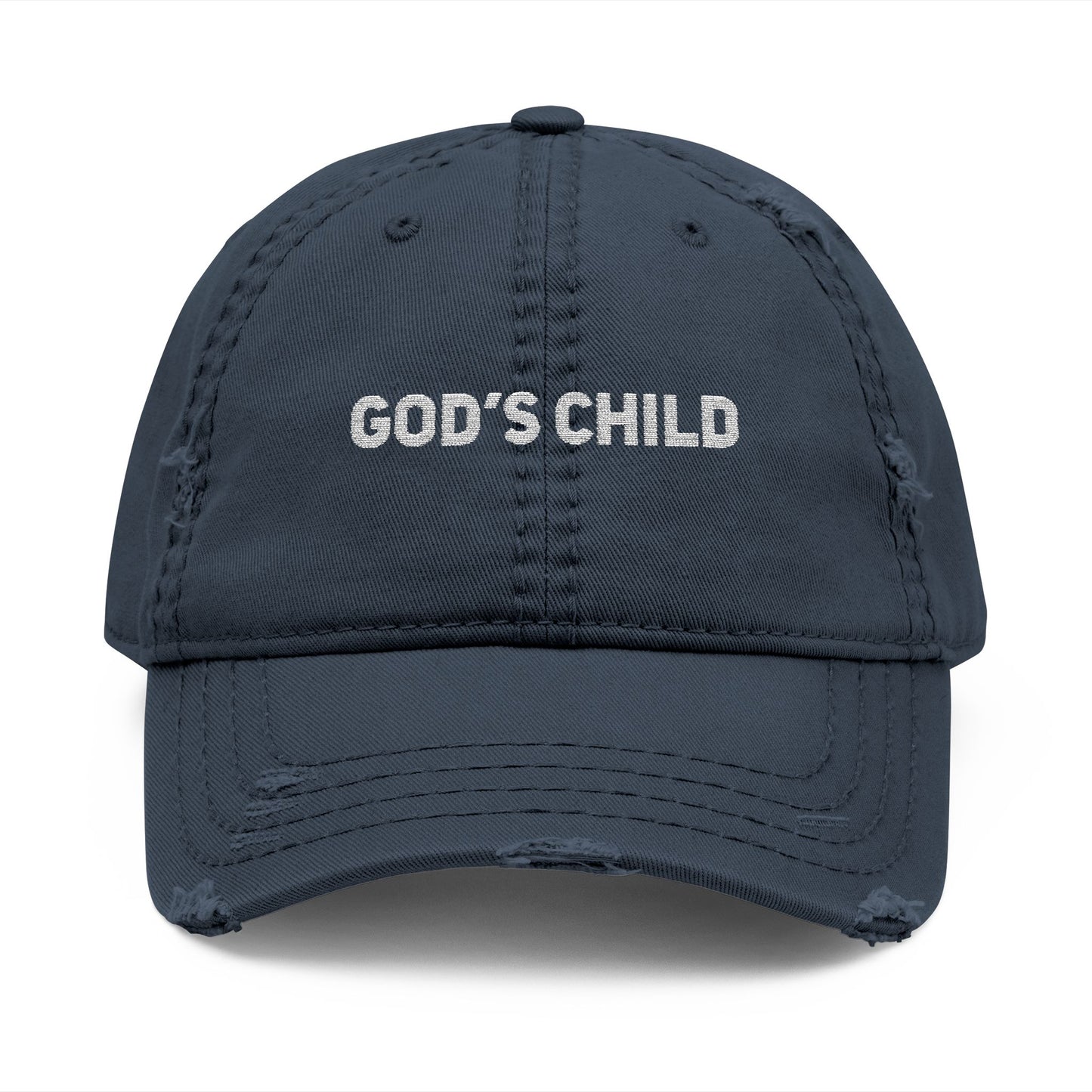 Distressed Dad Hat - God's Child Embroidery - Casual Everyday Accessory