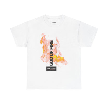 Unisex Heavy Cotton Tee - "God of Fire" Graphic Tee - Trendy & Versatile