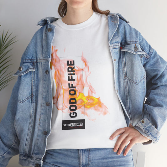 Unisex Heavy Cotton Tee - "God of Fire" Graphic Tee - Trendy & Versatile
