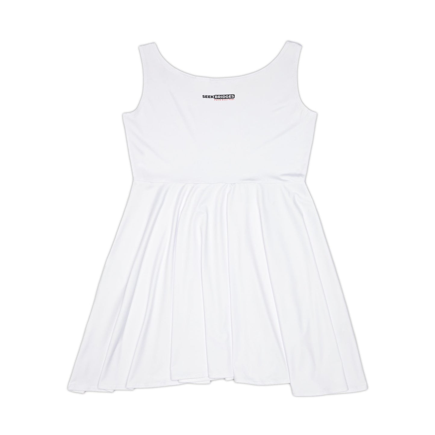 Casual White Women's Skater Dress with Printed Detail