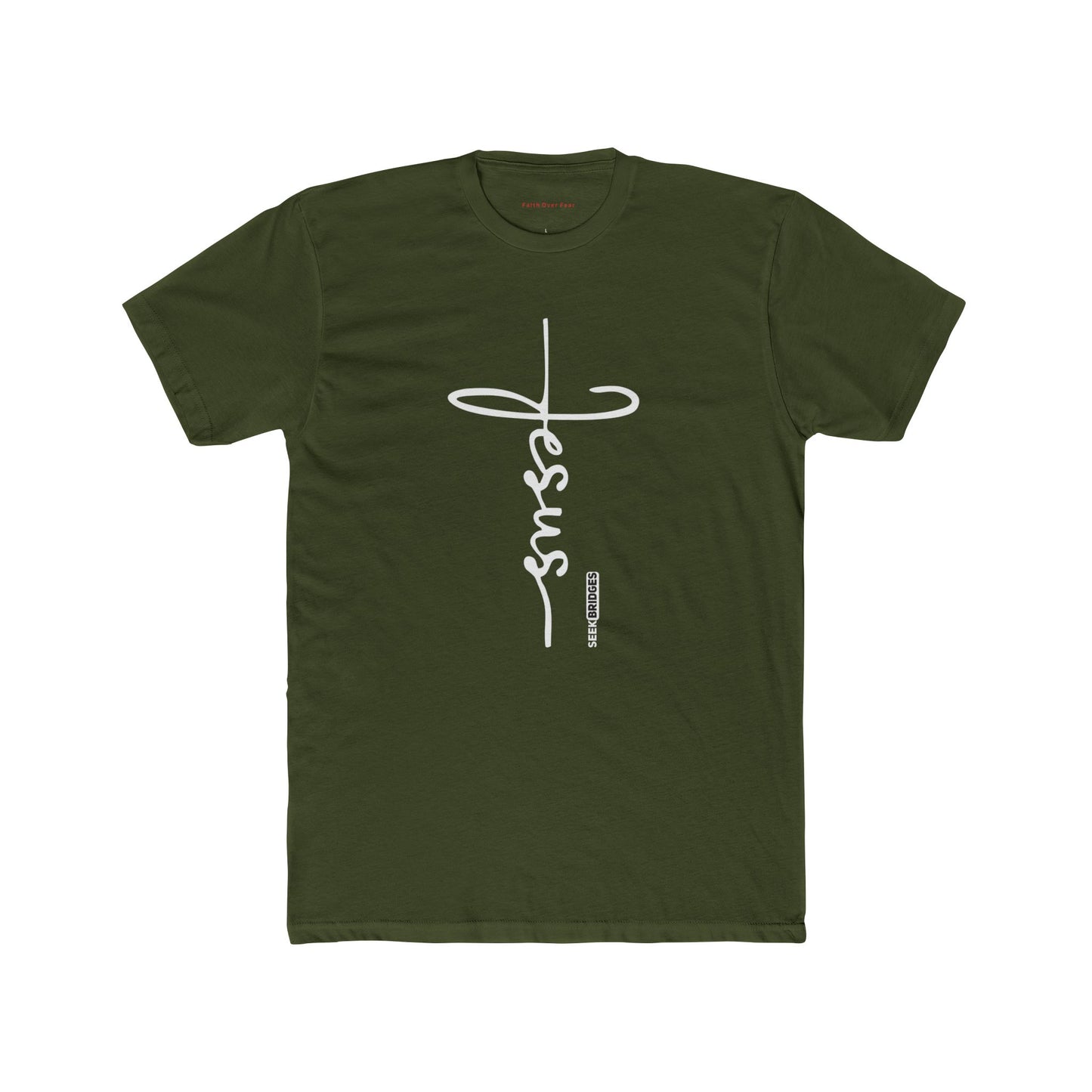 Faith-Inspired Unisex Cotton Crew Tee - Bold 'Jesus' Design