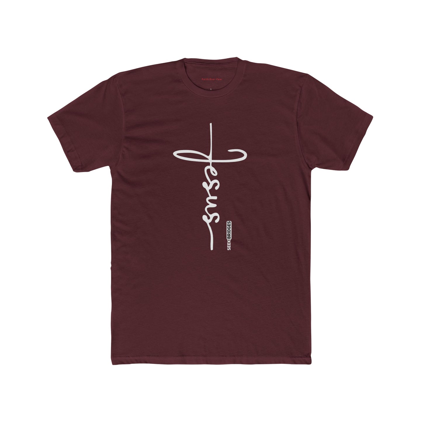 Faith-Inspired Unisex Cotton Crew Tee - Bold 'Jesus' Design
