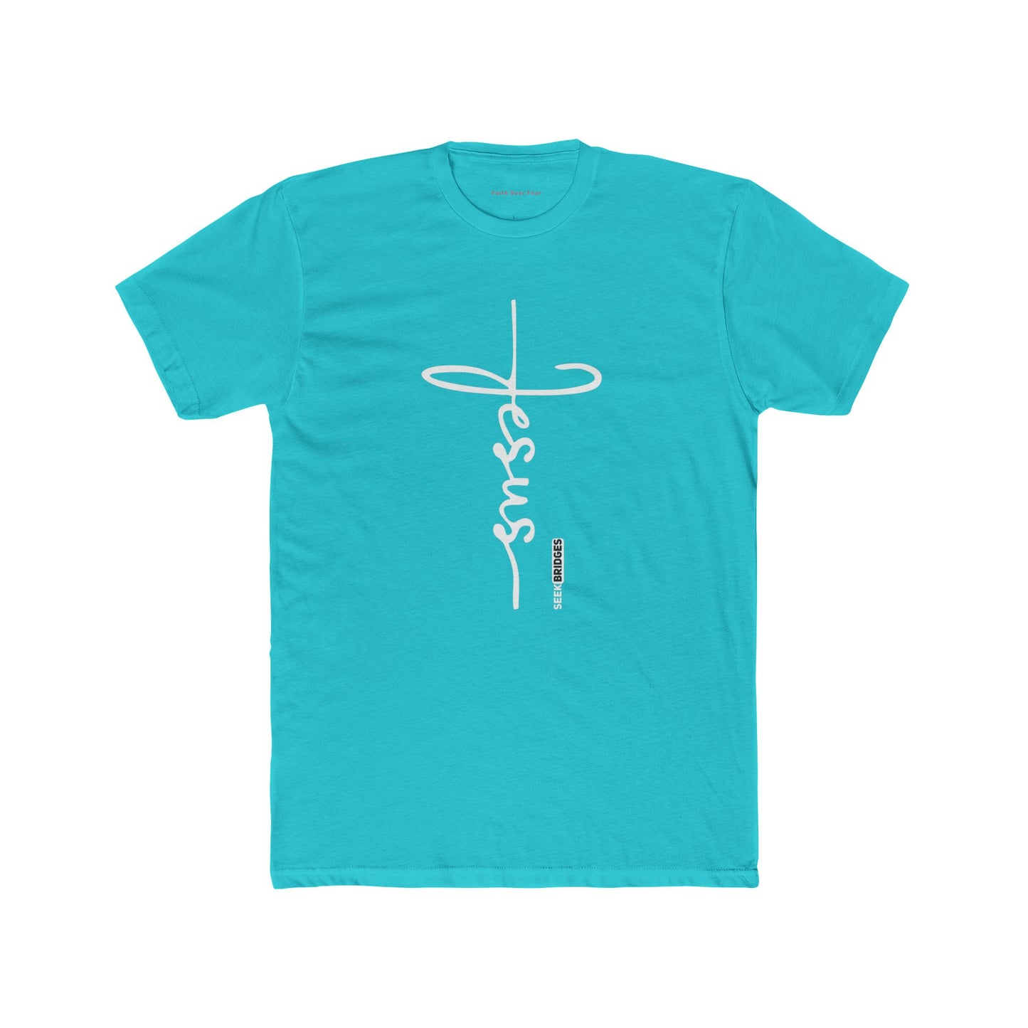 Faith-Inspired Unisex Cotton Crew Tee - Bold 'Jesus' Design