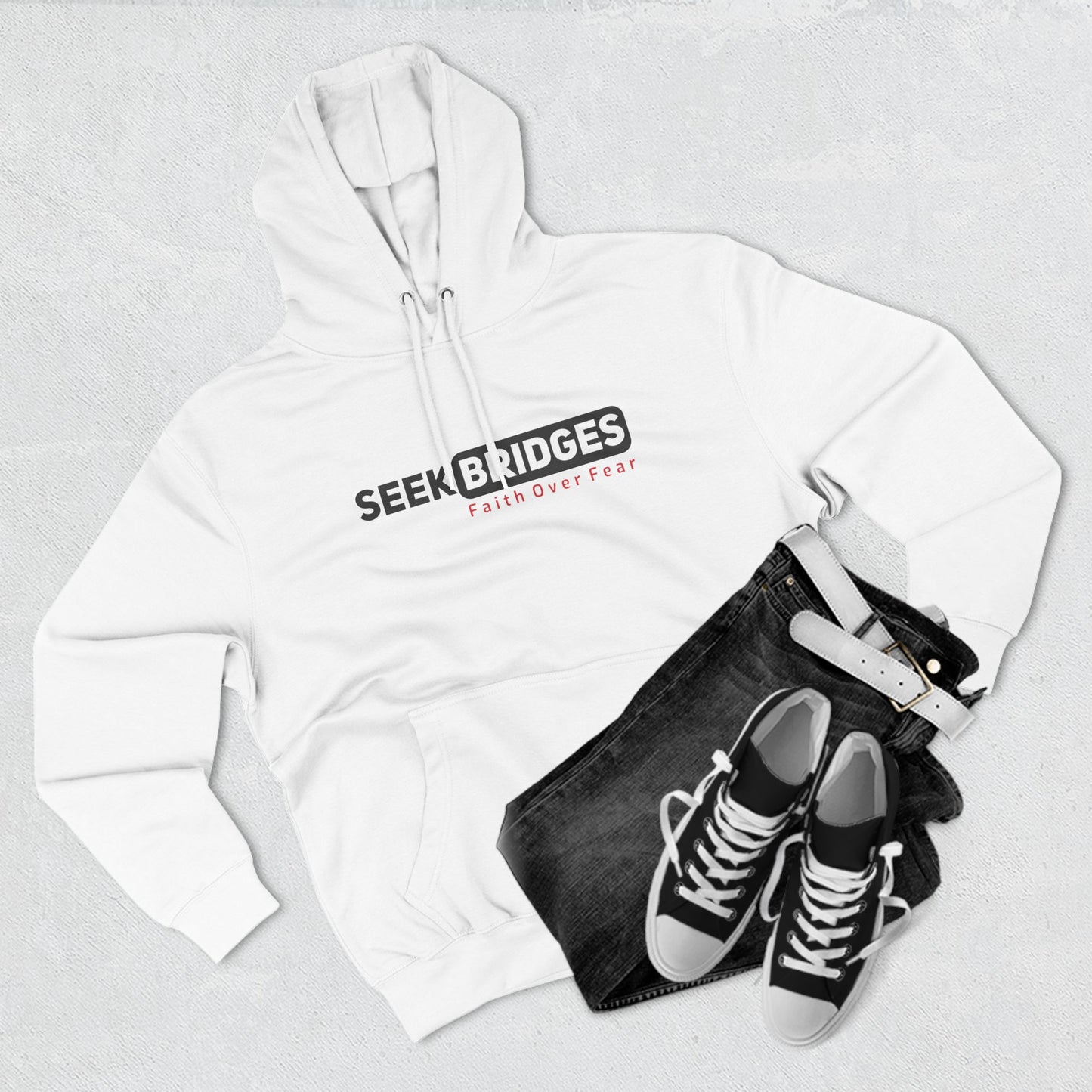 Faith Over Fear Fleece Hoodie - Seek Bridges