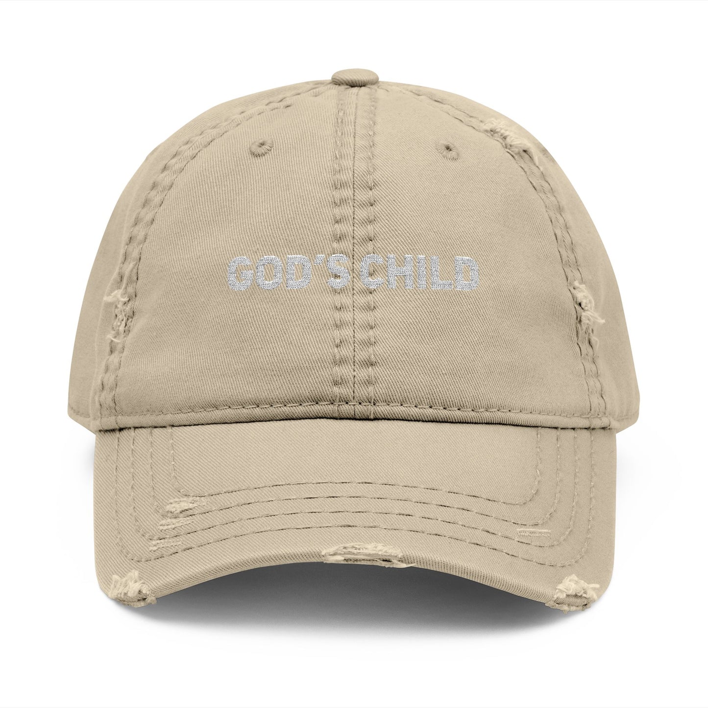 Distressed Dad Hat - God's Child Embroidery - Casual Everyday Accessory