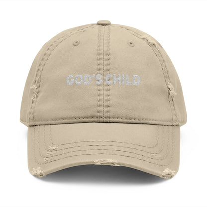 Distressed Dad Hat - God's Child Embroidery - Casual Everyday Accessory