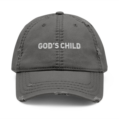 Distressed Dad Hat - God's Child Embroidery - Casual Everyday Accessory