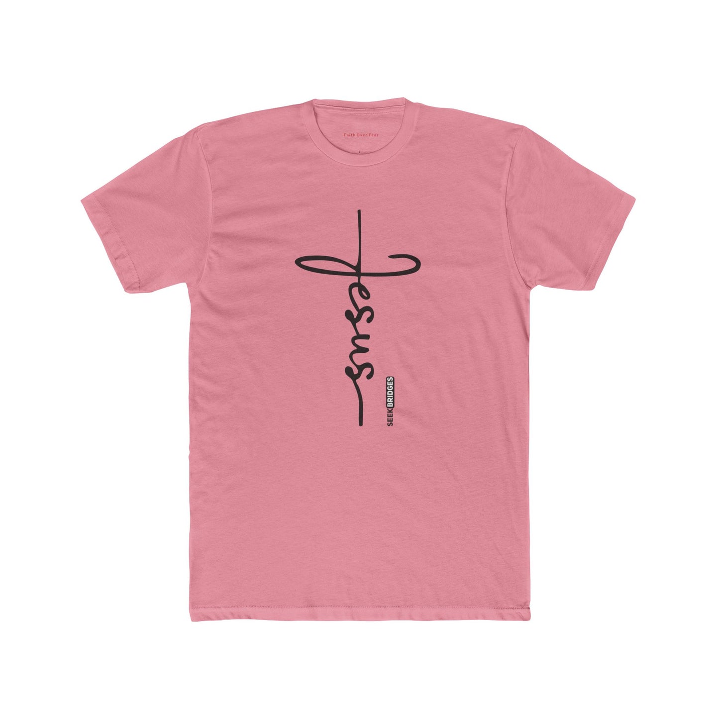 Faith-Inspired Unisex Cotton Crew Tee - Bold 'Jesus' Design